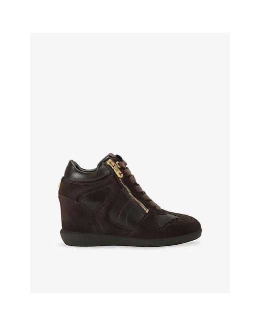 Carvela Kurt Geiger Black Altezza Suede And Leather Trainers