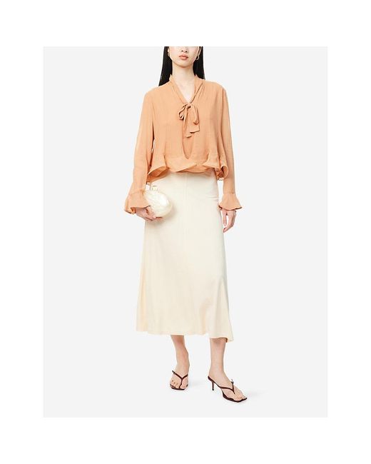 Zimmermann Natural Balance Flutter Frilled-Trim Sheer Top