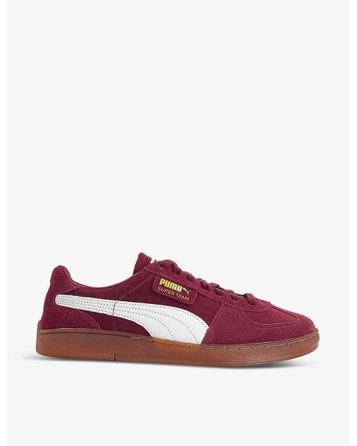 PUMA Red Super Team Og Brand-tab Low-top Suede Trainers for men