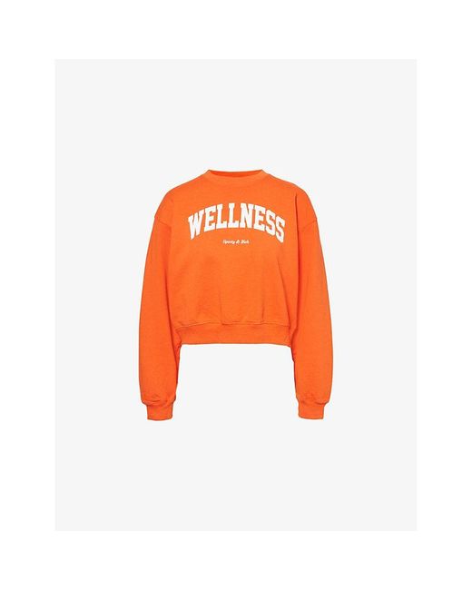 Sporty & Rich Orange Clay Wellness Relaxed-Fit Cotton-Jersey Sweatshirt