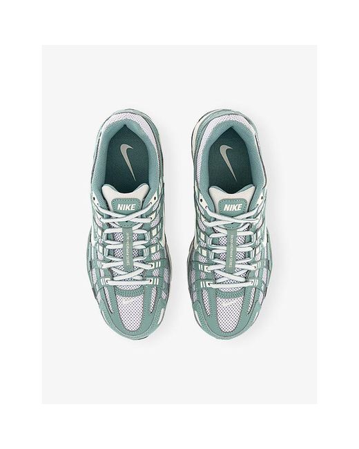 Nike Blue P-6000 Mesh And Leather Trainers