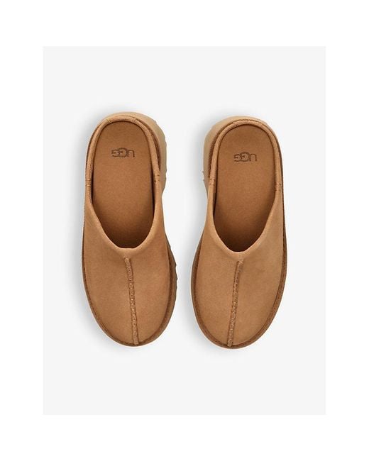 Ugg Brown New Heights Suede Clogs
