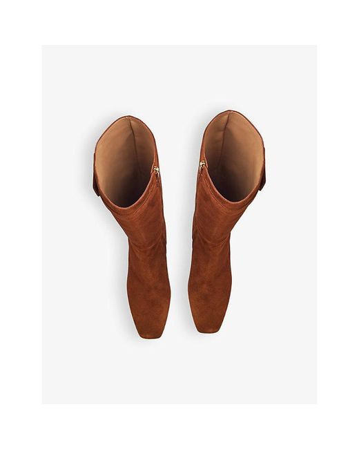 L.K.Bennett Brown Carlotta Block-Heel Suede Knee-High Boots