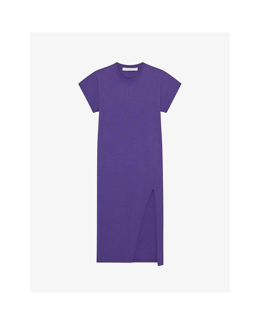 IRO Purple Litonya Loose-fit Midi Cotton T-shirt Dress