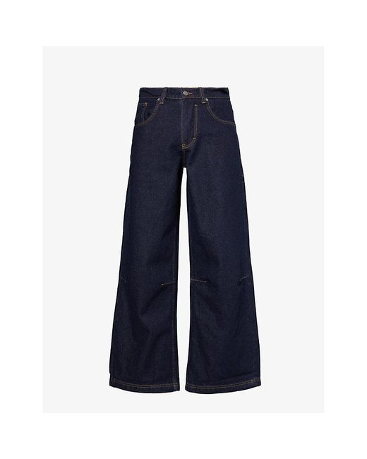 Jaded London Blue Colossus Relaxed-fit Wide-leg Jeans for men
