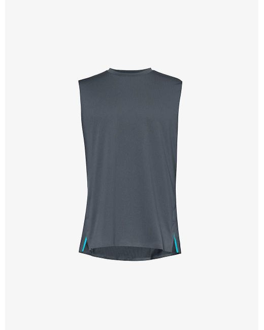 GYMSHARK Blue Everywear Abstract Sleeveless Recycled-polyester Top for men