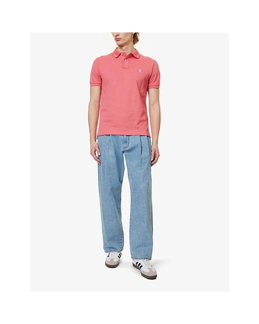 Polo Ralph Lauren Pink Logo-embroidered Slim-fit Cotton-piqué Polo Shirt X for men