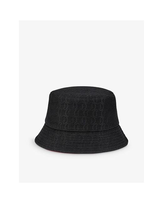 Christian Louboutin Black Bobino Logo-jacquard Cotton-blend Bucket Hat for men