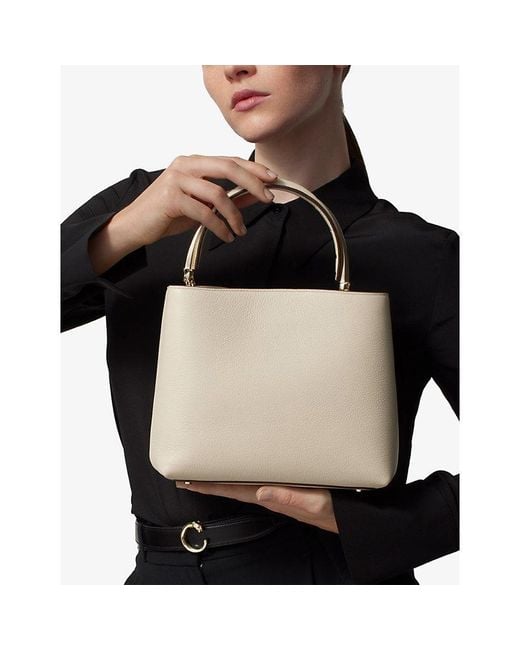 Cartier White Panthère De Small Leather Top-Handle Bag