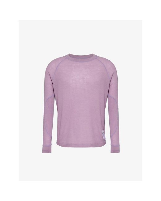 Satisfy Purple Cloudmerinotm Brand-patch Wool-knit Jumper for men