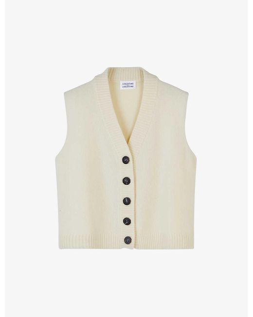 Libertine-Libertine White Rise Sleeveless Wool Vest