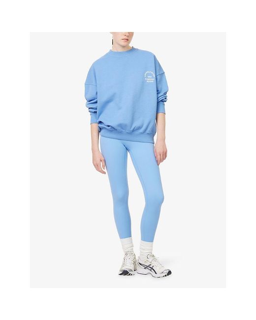 ADANOLA Blue Everyday Active Oversized Cotton Sweatshirt