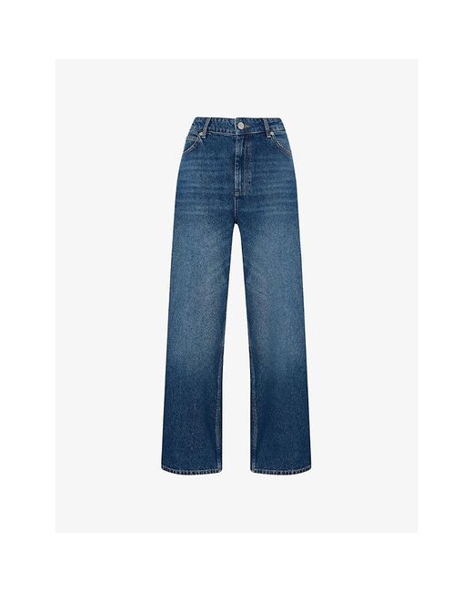 Whistles Blue Straight Ankle-Length Denim Jeans