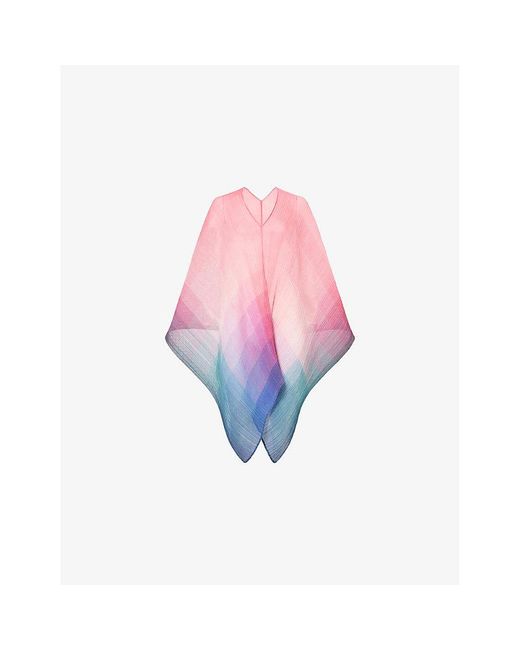Pleats Please Issey Miyake Pink Photon V-Neck Knitted Top