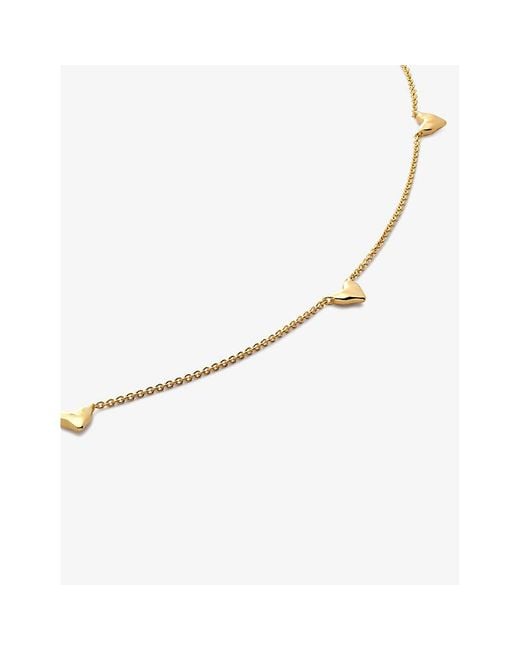 Monica Vinader White Heart Station 18Ct-Plated Vermeil Sterling- Necklace