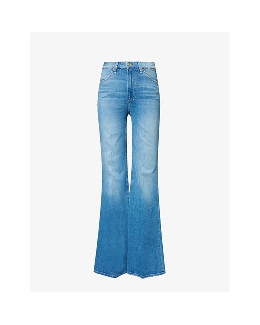 PAIGE Blue Charlie Flare-leg High-rise Stretch-denim Jeans