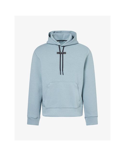 On Shoes Blue Focus Tech Cott-Blend Hoodie for men