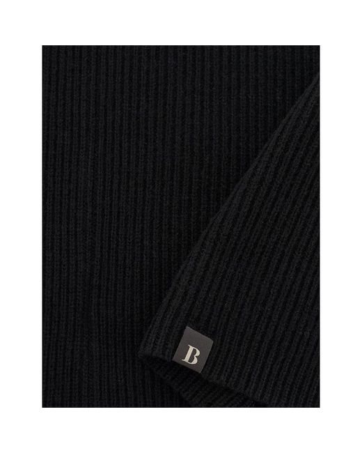 Boggi Black Logo-Patch Merino Wool Neck Warmer for men