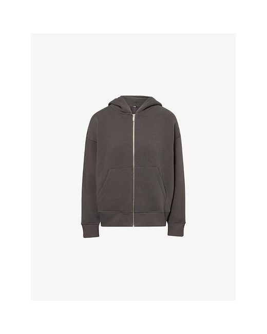Max Mara Brown Relaxed-Fit Julia Cotton-Blend Hoodie