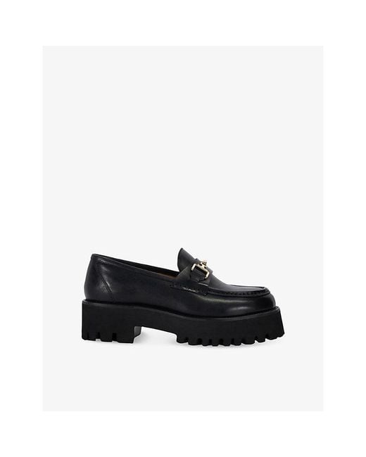 Dune Black Groundbreaking Wide Fit Leather Loafers