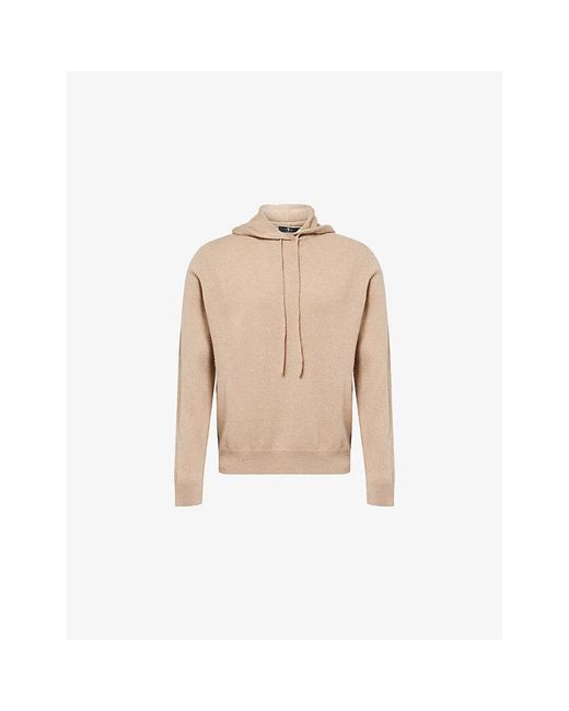 7 For All Mankind Natural Regular-Fit Knitted Cashmere Hoody for men
