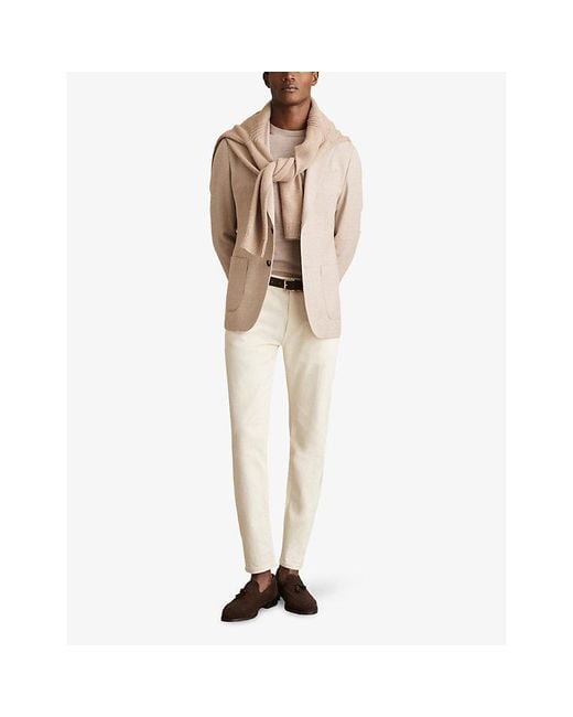 Reiss White Picton Slim-Fit Tapered-Leg Stretch-Denim Jeans for men