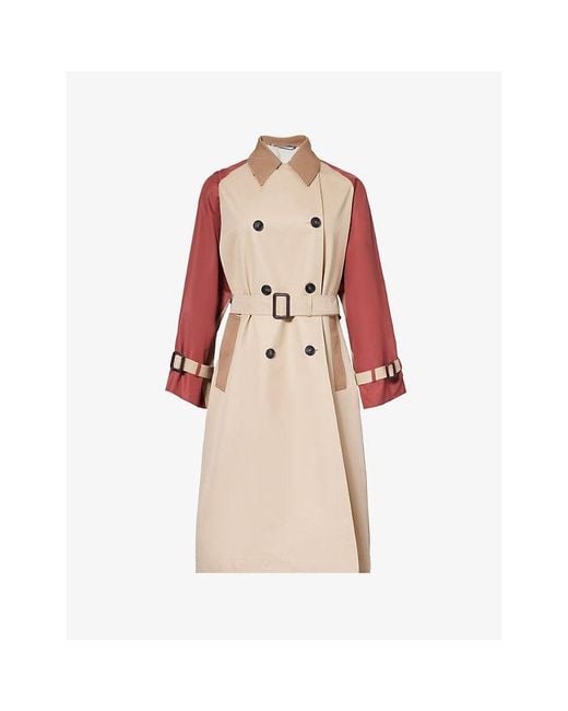 Weekend by Maxmara Natural Canasta Contrast-panel Cotton-blend Coat