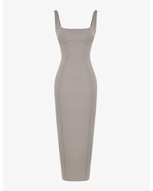House Of Cb Rea Woven Bodycon Maxi Dress in White Lyst