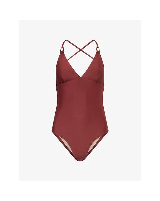 PAIGE Red Daisy Tie-Back Swimsuit