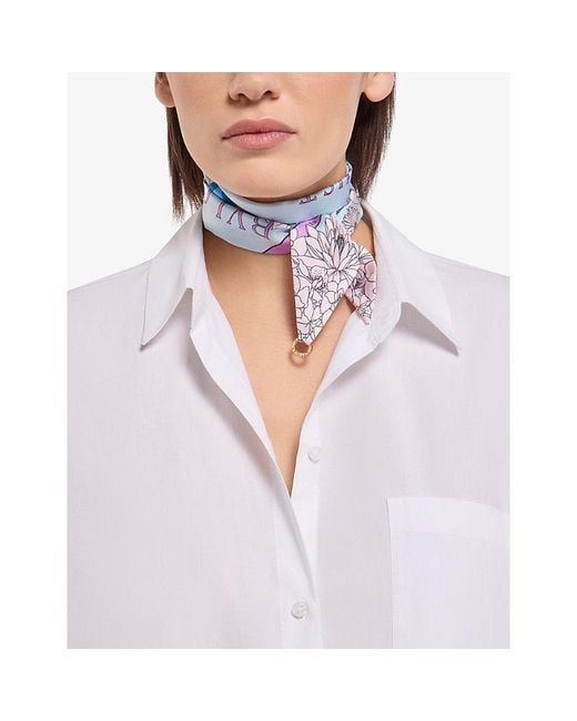 BVLGARI Blue Alchemist Shelley Printed Silk-Twill Scarf