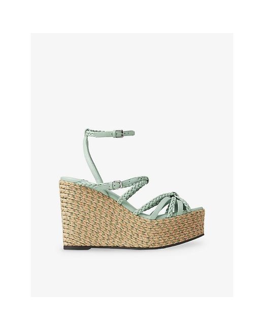Jimmy Choo Metallic Nyra 100 Leather Espadrilles