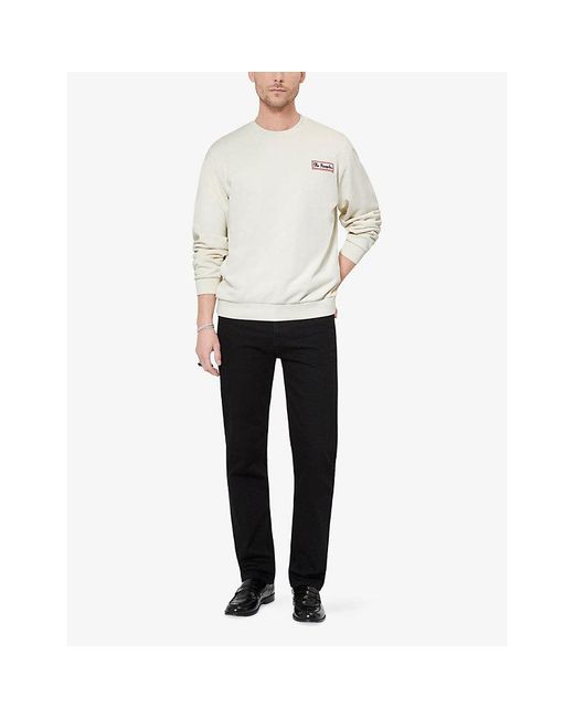 The Kooples White Logo-Print Regular-Fit Cotton Sweatshirt for men