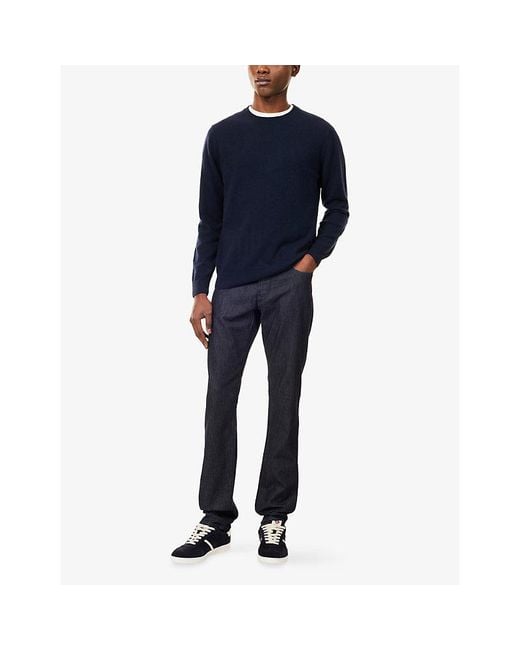 Emporio Armani Blue Slim-Fit Tapered-Leg Denim Jeans for men