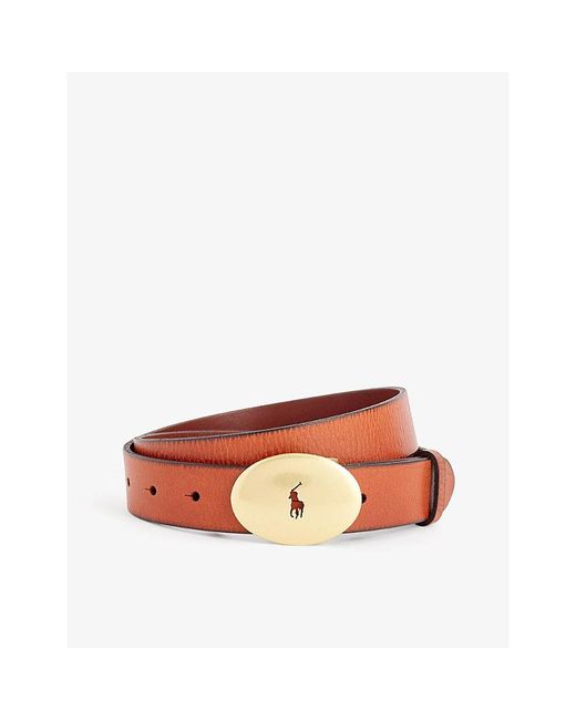 Polo Ralph Lauren Brown Oval-buckle Leather Belt