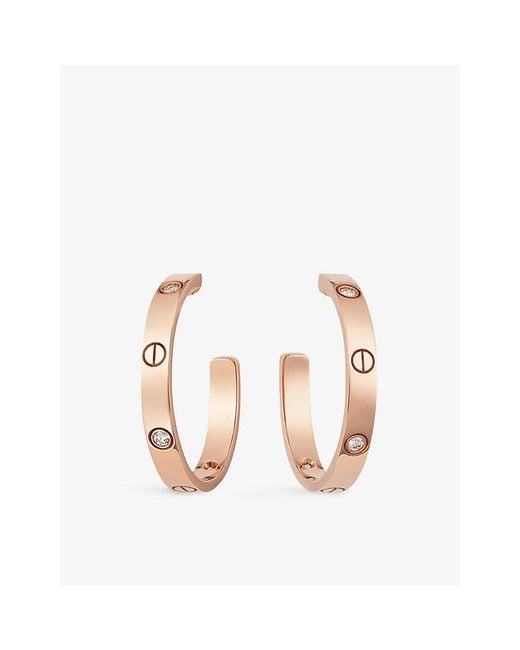 Cartier White Love 18Ct Rose- And Diamond Earrings
