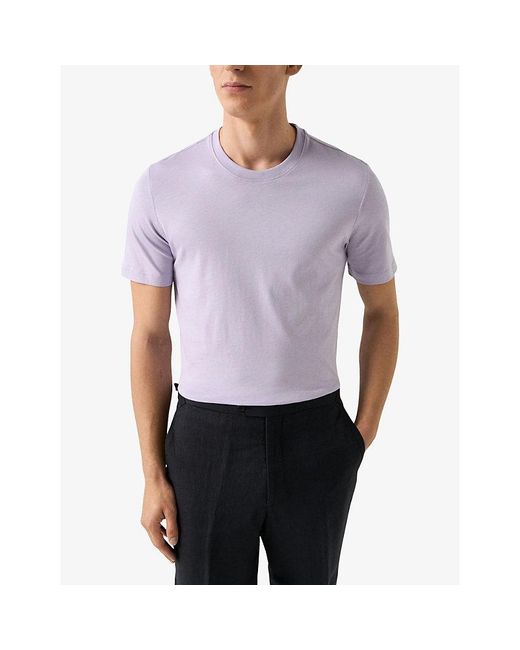 Eton of Sweden Purple Crewneck Cotton-Jersey T-Shirt for men