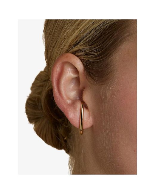 Astrid & Miyu Metallic Orbit Dome 18Ct Plated Sterling- Cuff Stud Earrings