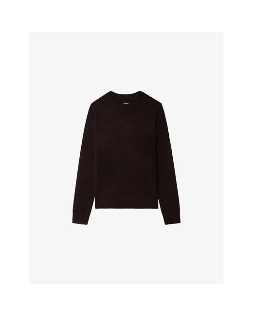 Zadig & Voltaire Black Heart Patch Wool And Cashmere-Blend Jumper