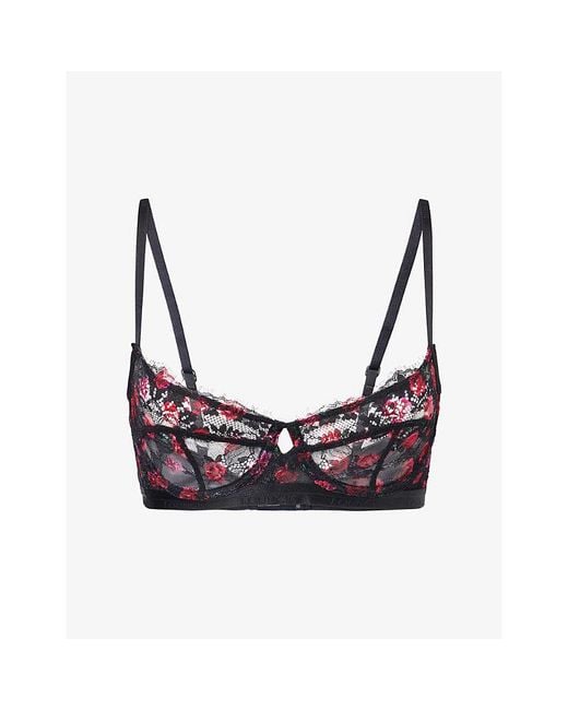 Lounge Underwear Pink Printed Entice Balcony Lace Bra
