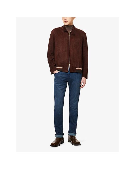 PAIGE Blue Federal Straight-Leg Stretch-Woven Jeans for men
