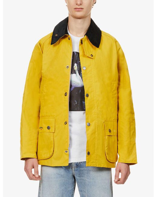 Barbour X Noah Bedale Corduroy-collar Ashell Jacket in Yellow for Men ...