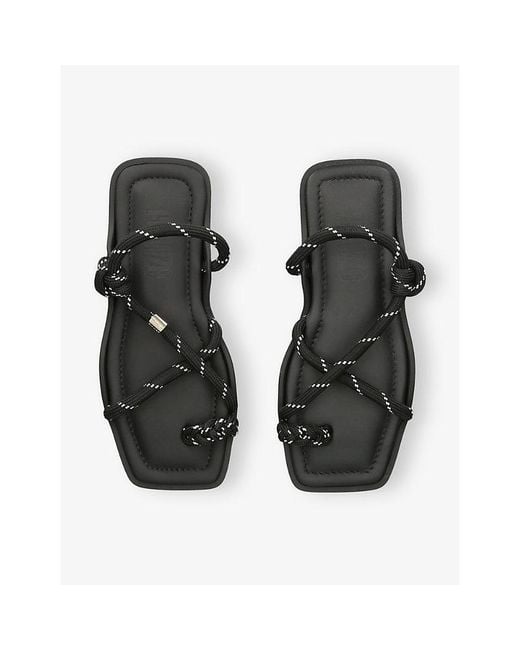 FLOWZE Black Flò Square Woven Sandals