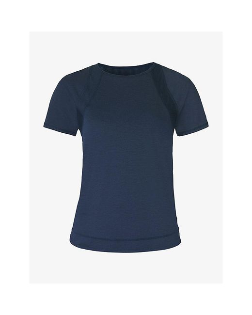 Sweaty Betty Blue Breathe Easy Stretch-Woven T-Shirt