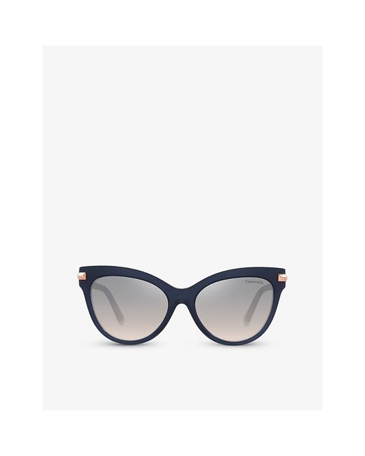 Tiffany & Co Gray Tf4182 Cat Eye-frame Acetate Sunglasses