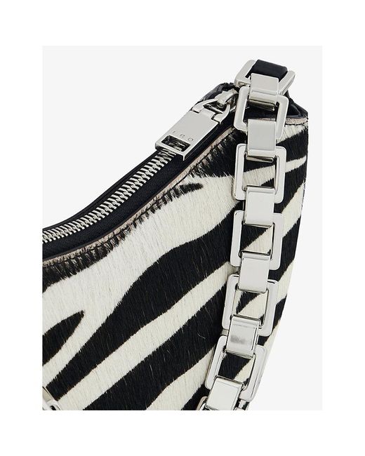 IRO White Arc Baby Zebra-print Leather Shoulder Bag
