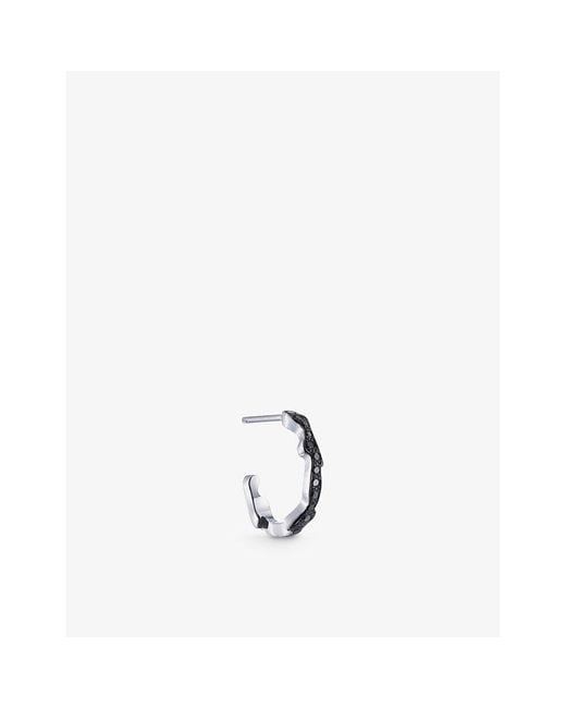 La Maison Du Couturier White Biiju By Night Platinum And Diamond Single Hoop Earring