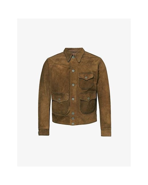 RRL Green Alston Relaxed-fit Leather Jacket for men