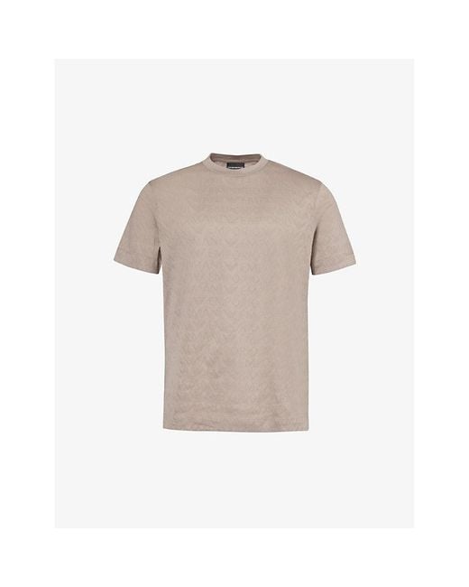 Emporio Armani Natural Monogram-print Regular-fit Cotton T-shirt Xx for men