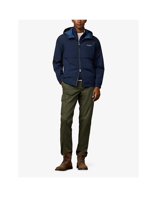 Hackett Blue Heritage Branded Shell Anorak for men