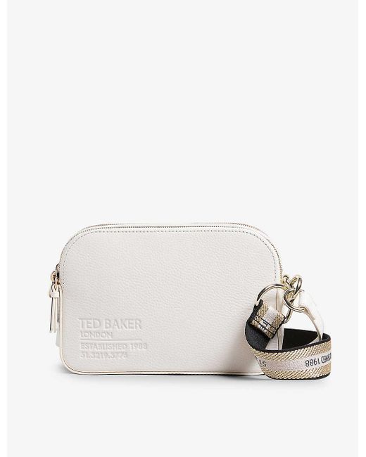 Ted Baker Darcelo Logo-embossed Leather Cross-body Bag in Natural | Lyst  Canada